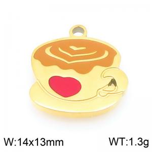 Stainless steel red heart patterned coffee cup gold-plated accessory - KLJ9510-ZLA