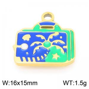 Stainless steel colored beach painting handbag gold-plated accessories - KLJ9511-ZLA