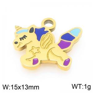 Stainless steel colored unicorn gold plated accessories - KLJ9512-ZLA