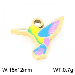 Stainless steel colored woodpecker gold-plated accessories - KLJ9513-ZLA
