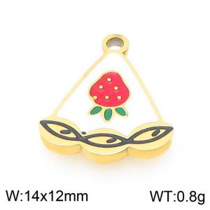 Stainless steel strawberry pattern triangle gold-plated accessory - KLJ9515-ZLA
