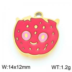 Stainless steel cartoon strawberry gold-plated accessory - KLJ9516-ZLA