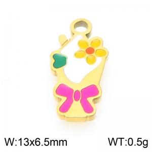 Stainless steel flower bouquet gold-plated accessories - KLJ9519-ZLA