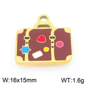 Stainless steel colored luggage bag with gold-plated accessories - KLJ9525-ZLA