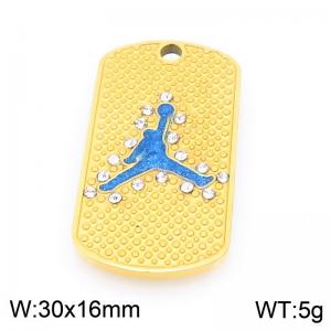 Stainless steel diamond inlaid dunking expert gold-plated accessories - KLJ9528-ZLA