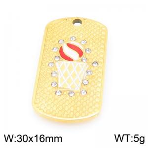 Stainless steel diamond studded shooting pattern tag - KLJ9529-ZLA