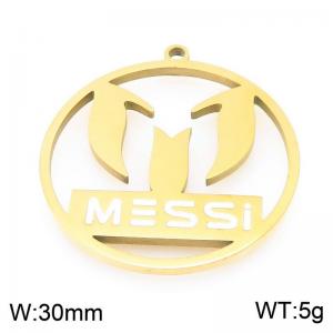 Stainless steel circular hollow gold-plated accessory - KLJ9533-ZLA