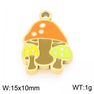 Stainless steel colored mushroom gold-plated accessories - KLJ9541-ZLA