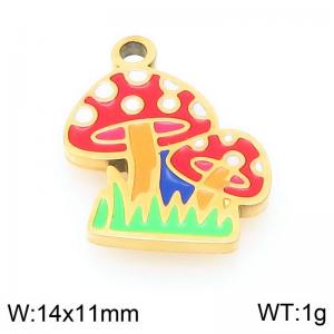 Stainless steel colored mushroom gold-plated accessories - KLJ9542-ZLA