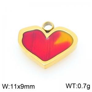 Stainless steel color matching heart-shaped gold-plated accessories - KLJ9547-ZLA