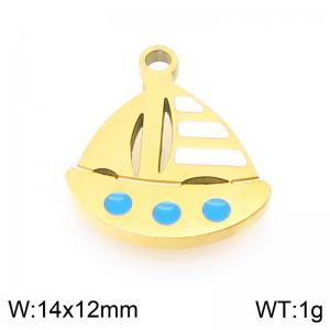 Stainless steel colored sailboat gold-plated accessories - KLJ9548-ZLA