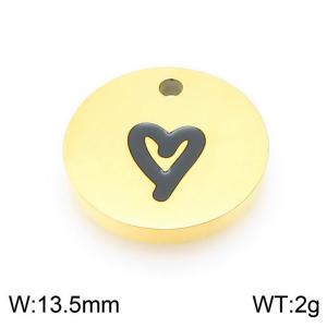 Stainless steel oil dripping heart-shaped gold-plated accessories - KLJ9549-ZLA