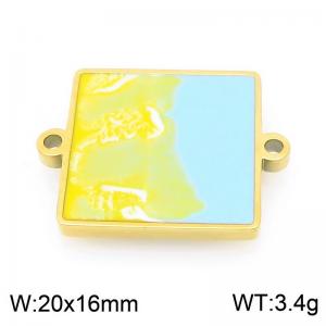 Stainless steel square color blocked gold-plated accessories - KLJ9552-ZLA