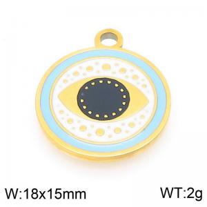 Stainless steel colored magic eye gold-plated accessories - KLJ9554-ZLA