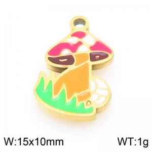 Stainless steel colored mushroom gold-plated accessories - KLJ9556-ZLA