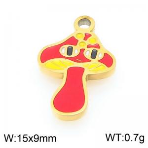 Stainless steel colored mushroom gold-plated accessories - KLJ9557-ZLA