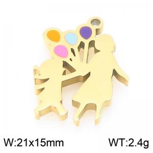 Stainless steel colored balloon mother daughter gold-plated accessory - KLJ9560-ZLA