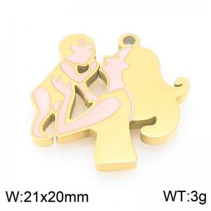 Stainless steel colored mother and child gold-plated accessories - KLJ9561-ZLA
