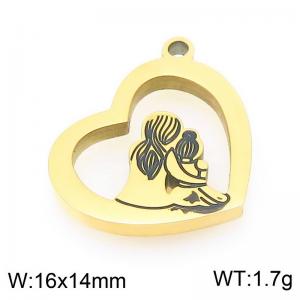 Stainless steel mother daughter hollow heart gold-plated accessory - KLJ9570-ZLA