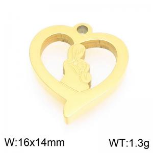 Stainless steel mother hollow heart gold-plated accessory - KLJ9573-ZLA