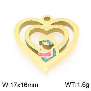 Stainless steel hollow heart gold-plated accessories - KLJ9575-ZLA