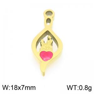 Stainless steel red heart gold plated accessory - KLJ9578-ZLA