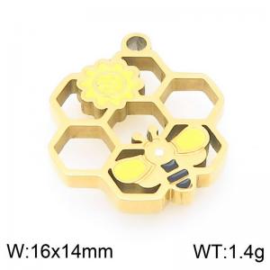 Stainless steel colored bee honey collection gold-plated accessories - KLJ9580-ZLA