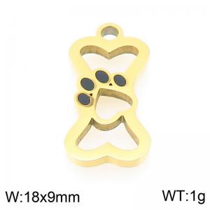 Stainless steel cat paw hollow bone gold-plated accessory - KLJ9583-ZLA