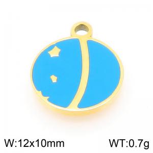 Stainless steel colored circular gold-plated accessories - KLJ9585-ZLA
