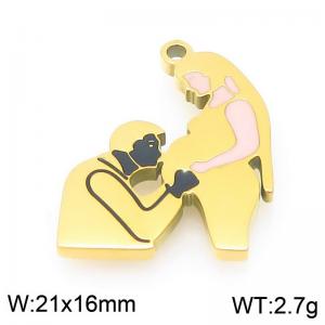Stainless steel couple gold-plated accessories - KLJ9588-ZLA