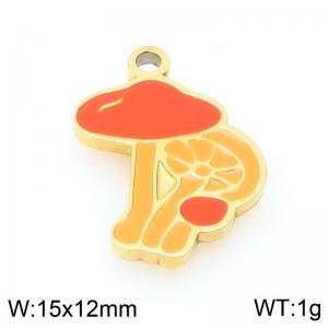 Stainless steel mushroom gold-plated accessories - KLJ9593-ZLA