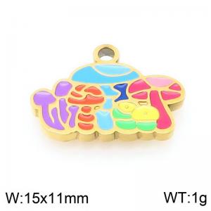 Stainless steel mushroom gold-plated accessories - KLJ9594-ZLA
