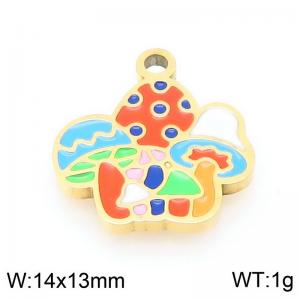Stainless steel mushroom gold-plated accessories - KLJ9596-ZLA