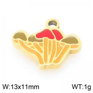 Stainless steel colored mushroom gold-plated accessories - KLJ9602-ZLA