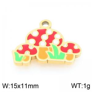Stainless steel colored mushroom gold-plated accessories - KLJ9603-ZLA
