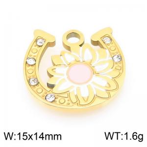 Stainless steel flower horseshoe iron gold-plated accessories - KLJ9605-ZLA