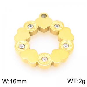 Stainless steel heart-shaped hollow ring gold-plated accessory - KLJ9606-ZLA