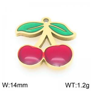 Stainless steel cherry gold-plated accessories - KLJ9610-ZLA