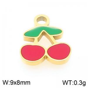 Stainless steel cherry gold-plated accessories - KLJ9618-ZLA