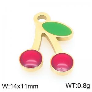 Stainless steel cherry gold-plated accessories - KLJ9621-ZLA