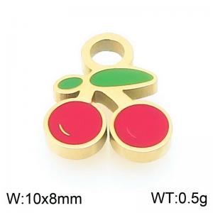 Stainless steel cherry gold-plated accessories - KLJ9623-ZLA