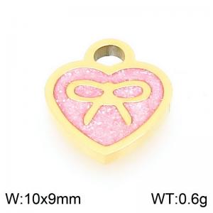 Stainless steel bow pattern heart-shaped gold-plated accessory - KLJ9627-ZLA