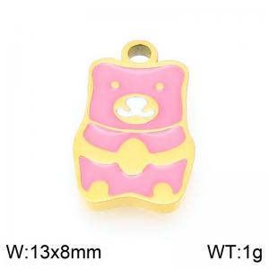 Stainless steel colored bear gold-plated accessories - KLJ9631-ZLA