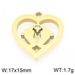 Stainless steel diamond studded baby footprints gold-plated accessories - KLJ9634-ZLA