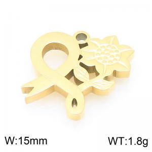 Stainless steel flower hollow gold plated accessories - KLJ9637-ZLA