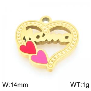 Stainless steel colored heart-shaped mother hollow gold plated accessory - KLJ9641-ZLA