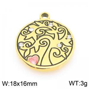 Stainless steel diamond inlaid life tree gold-plated accessories - KLJ9643-ZLA
