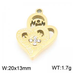 Stainless steel diamond inlaid MOM gold-plated accessories - KLJ9644-ZLA