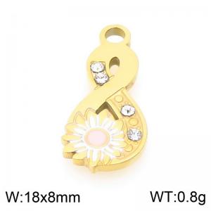 Stainless steel diamond inlaid flower 8-shaped gold-plated accessory - KLJ9646-ZLA