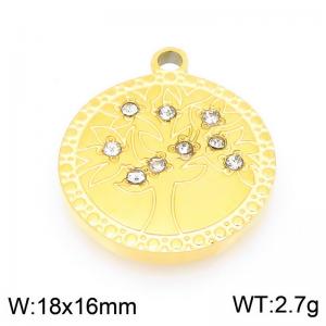 Stainless steel diamond inlaid life tree gold-plated accessories - KLJ9647-ZLA